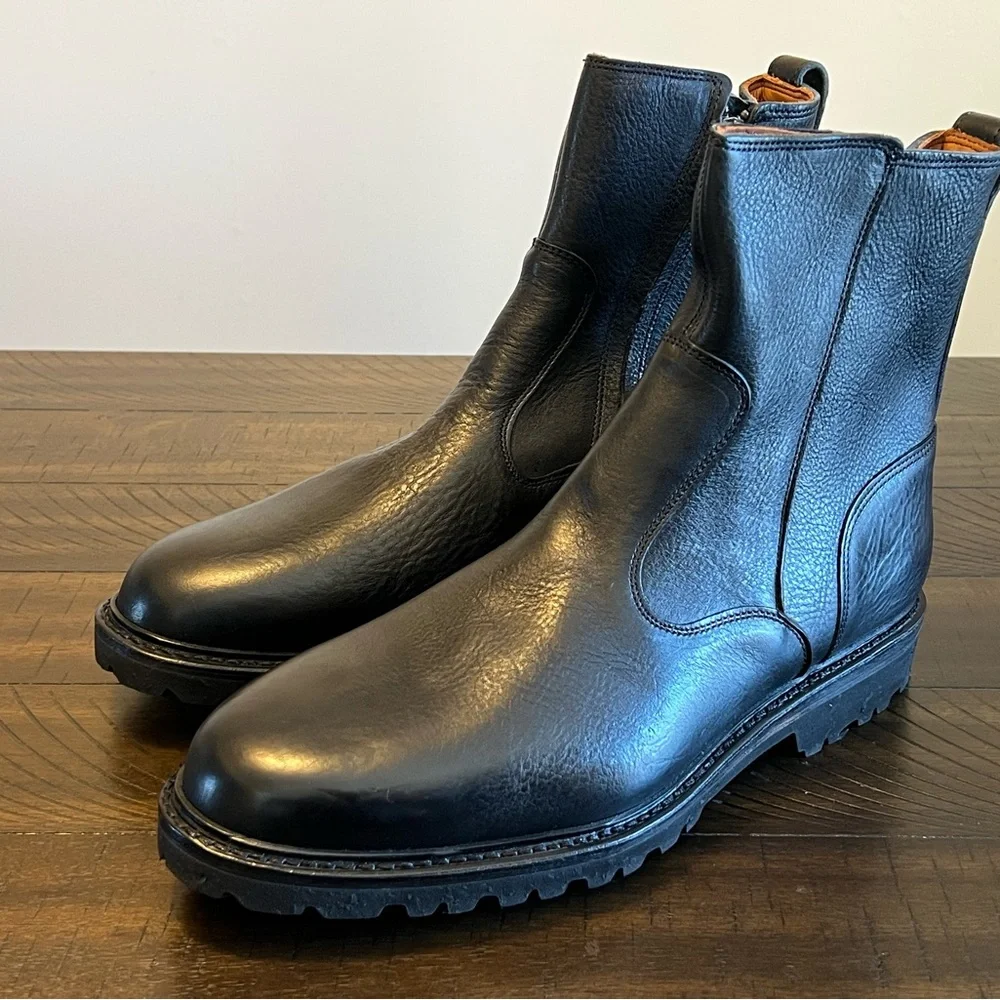 Allen Edmonds Discovery Chelsea Leather Moto Zip Up Boot Sz 10.5 (4927) $445